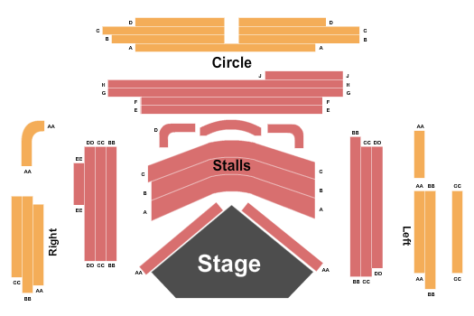 Emerald Theatre - London Seating Chart: Endstage