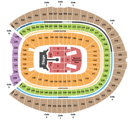 Empower Field At Mile High Seating Chart: Rolling Stones 2