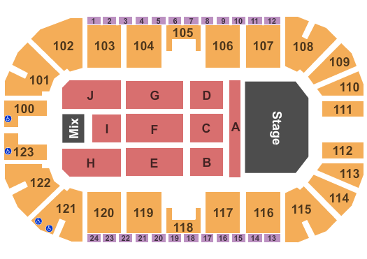 Ovintiv Events Centre Seating Chart: End Stage