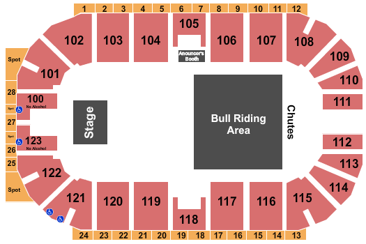 Ovintiv Events Centre Seating Chart: Rodeo