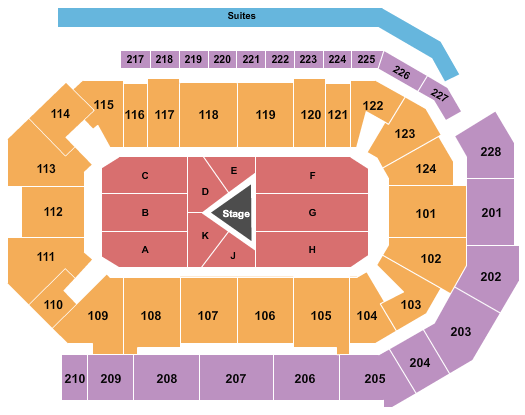 Enmarket Arena Seating Chart: Center Stage