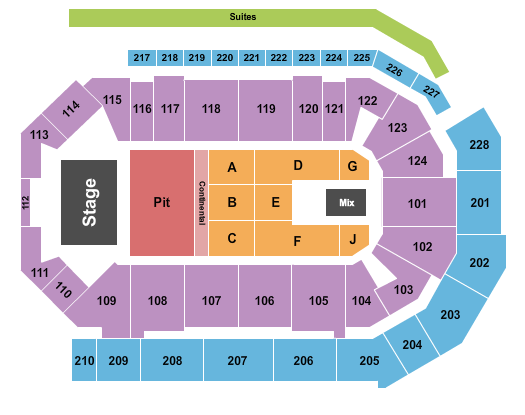 Enmarket Arena Seating Chart: Endstage GA Pit/Cont 3
