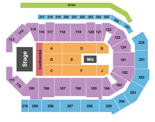 Enmarket Arena Seating Chart: Endstage with Cont