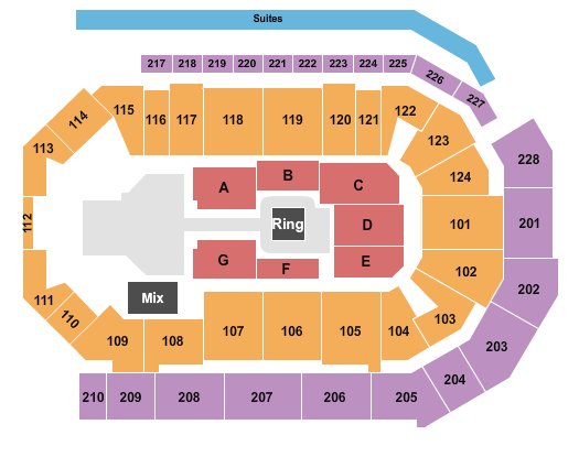 Enmarket Arena Seating Chart: WWE