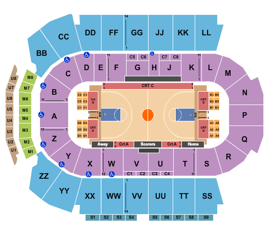 Peavey Mart Centrium Seating Chart: Basketball 2
