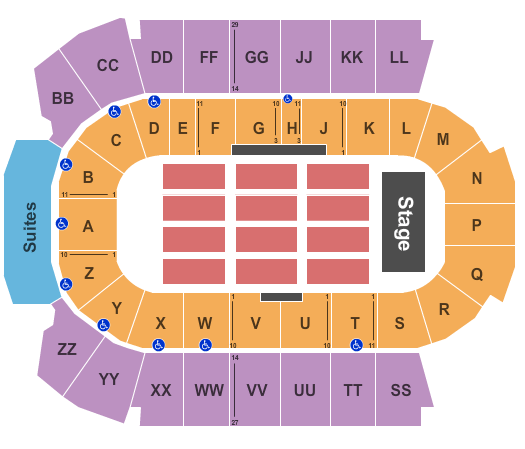 Peavey Mart Centrium Seating Chart: End Stage