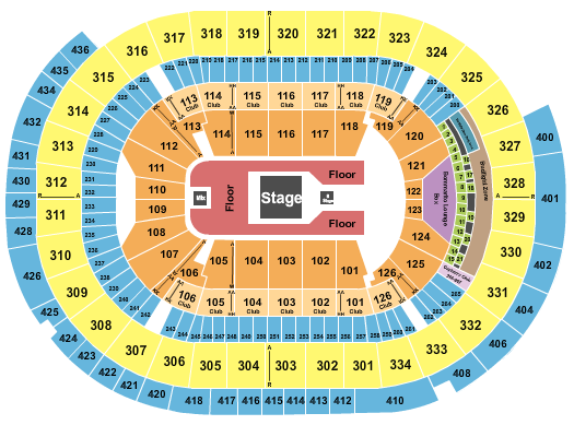 Enterprise Center Seating Chart: Center Stage w/B stage