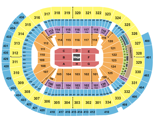 Enterprise Center Seating Chart: Center Stage 1
