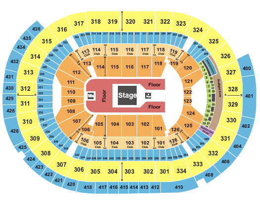 Enterprise Center Seating Chart: Center Stage w/B stage