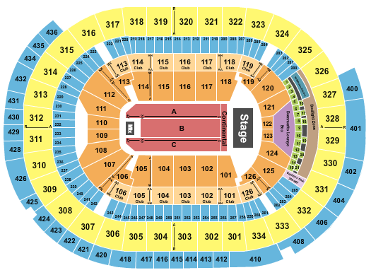 Enterprise Center Seating Chart: Endstage 4