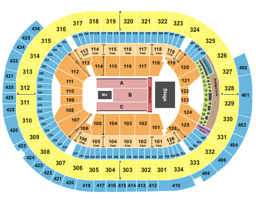 Enterprise Center Seating Chart: Endstage - Continental Front