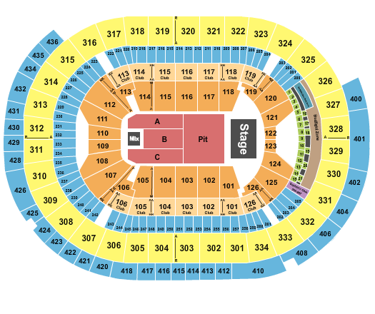 Enterprise Center Seating Chart: Endstage GA Floor/A-C