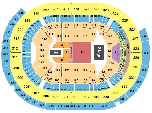 Enterprise Center Seating Chart: Endstage Pit w/Cont