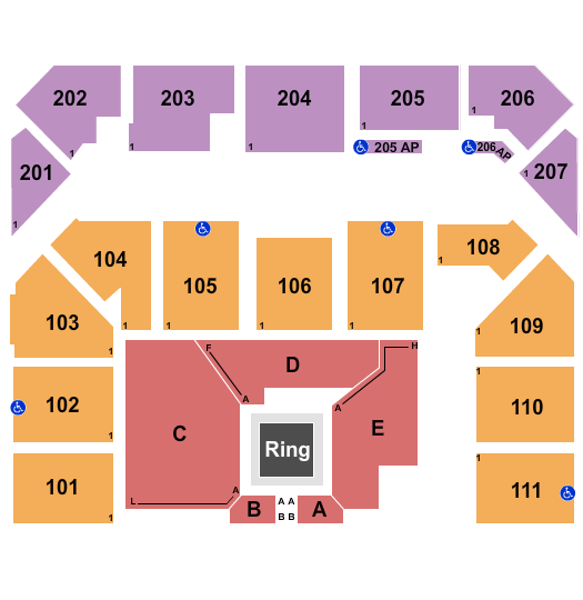 Entertainment & Sports Arena Seating Chart: WWE NXT Live 2