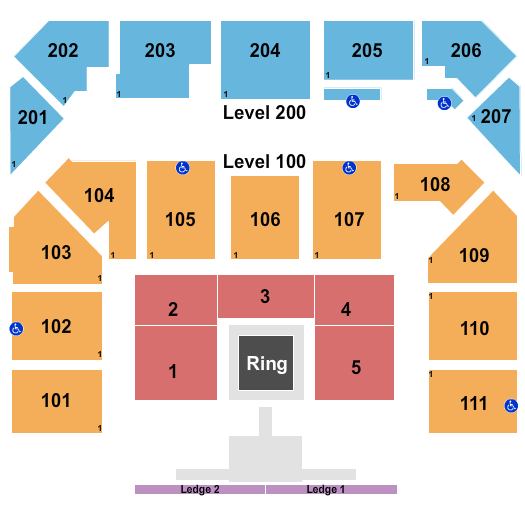 Entertainment & Sports Arena Seating Chart: Wrestling