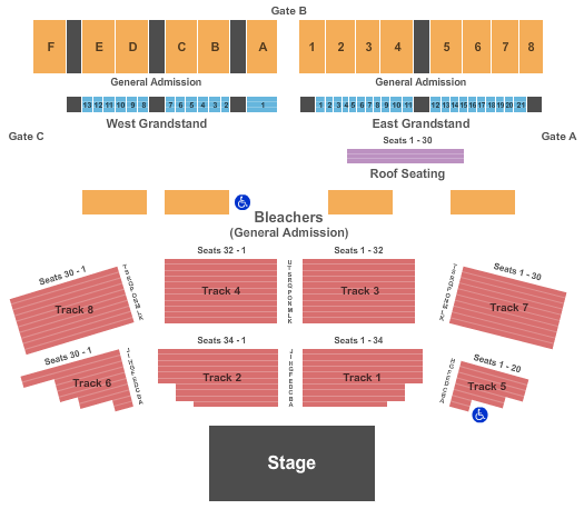 Erie County Fairgrounds in Hamburg Seating Chart: End Stage