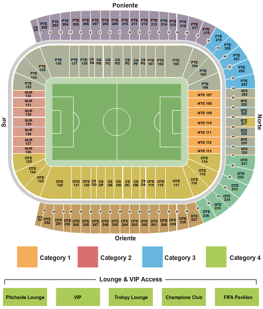 Estadio BBVA Bancomer Seating Chart: Soccer WC Category