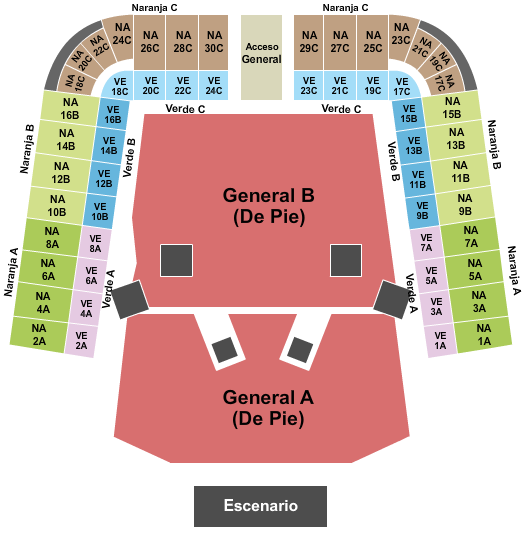 Estadio GNP Seguros - Mexico City Seating Chart: Foo Fighters