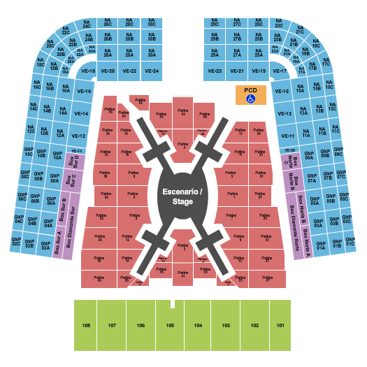 Estadio GNP Seguros - Mexico City Seating Chart: BTS