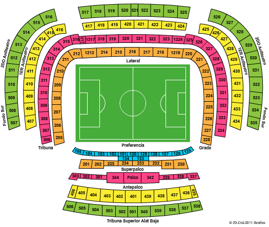 Estadio Vicente Calderon Seating Map