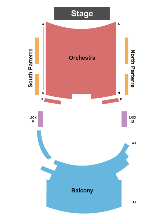 Grand Theatre Center for The Arts Seating Chart: End Stage
