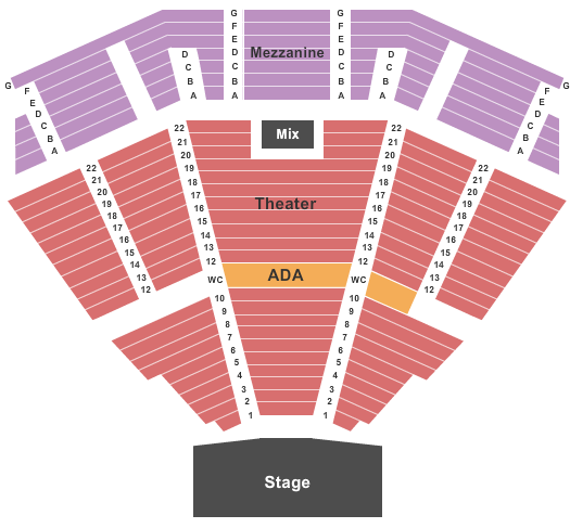 Event Centre At Club Regent Casino Seating Chart: End Stage