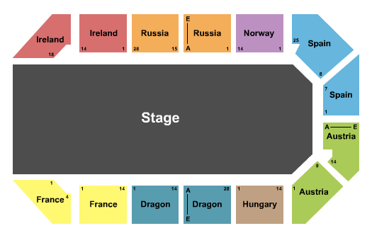 Planet Hollywood Showroom Seating Chart