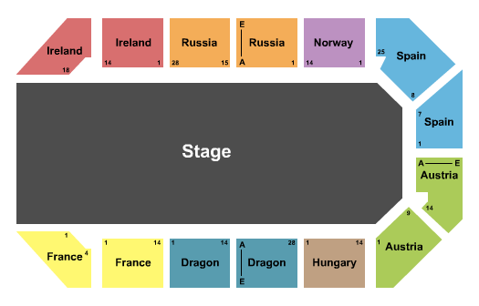 Excalibur Arena at Excalibur Hotel & Casino Seating Chart