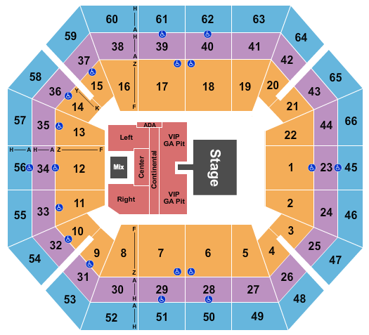 ExtraMile Arena Seating Chart: Cody Johnson