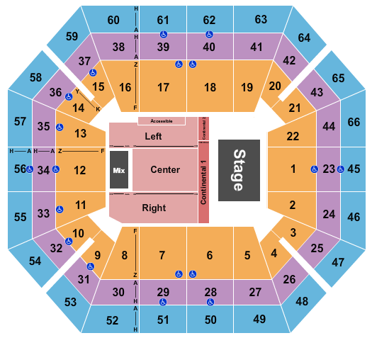 ExtraMile Arena Seating Chart: Endstage - Continentals