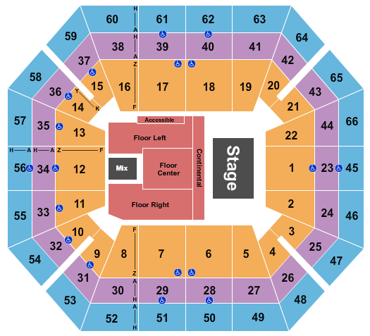 ExtraMile Arena Seating Chart: End Stage