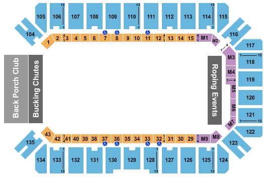 Extraco Events Center Seating Chart: Rodeo 3