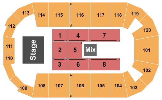 F&M Bank Arena Seating Chart: Endstage 5