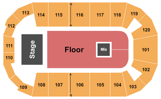 F&M Bank Arena Seating Chart: Endstage GA Floor