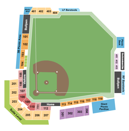 FNB Field Seating Chart: Baseball