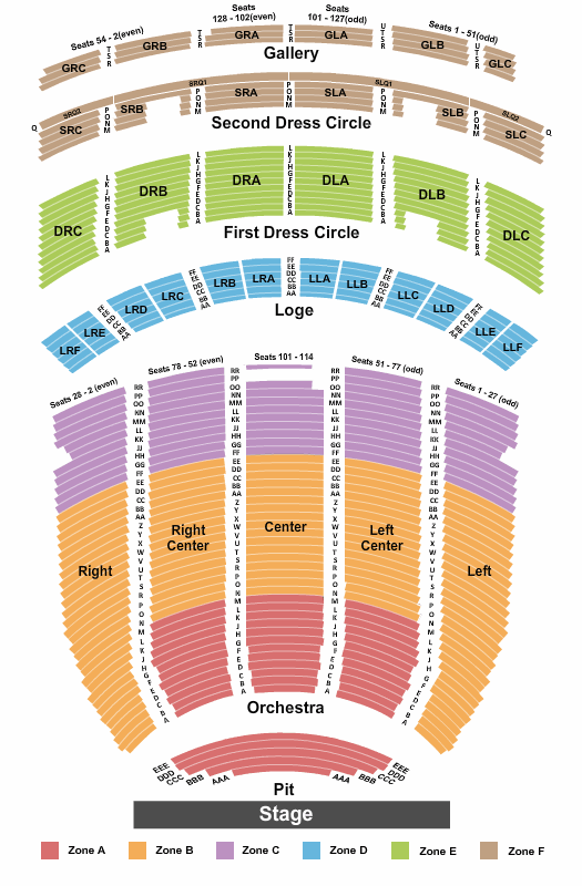 Belk Theater Interactive Seating Chart