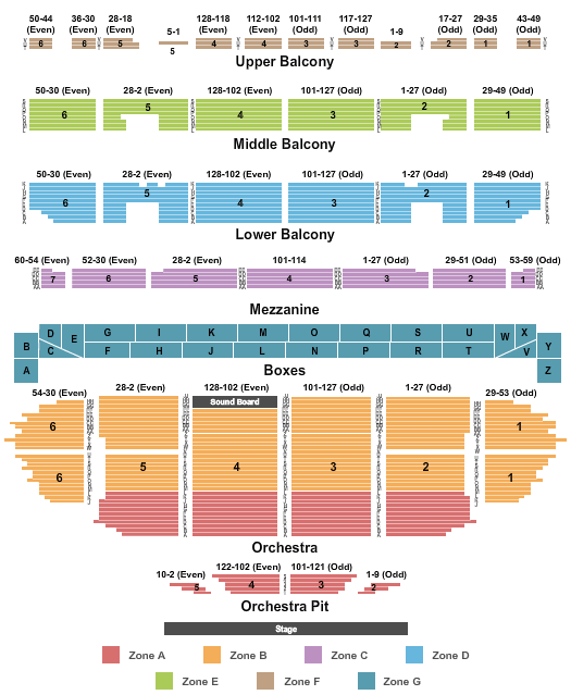 Gaslight Theatre Seating Chart