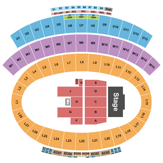 Falcon Stadium Seating Chart: Bruno Mars