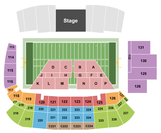 Tom Benson Hall Of Fame Stadium Concert Seating Chart