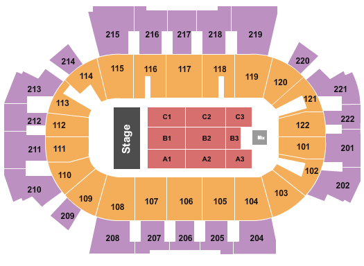 Family Arena Seating Chart: Endstage 4