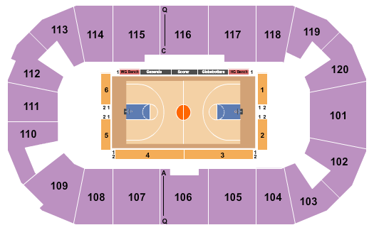F&M Bank Arena Seating Chart: Basketball - Globetrotters