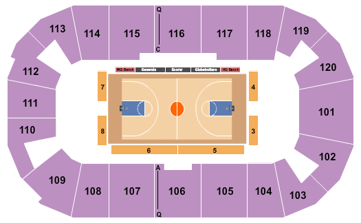 F&M Bank Arena Seating Chart: Basketball