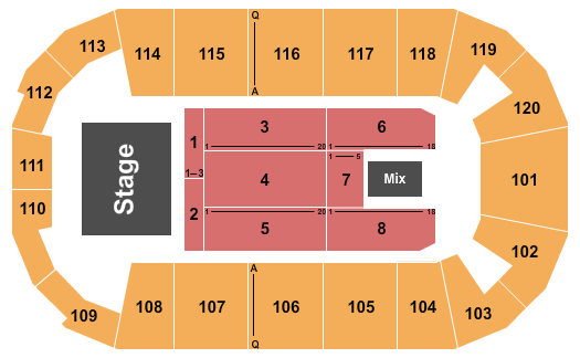F&M Bank Arena Seating Chart: Endstage 4