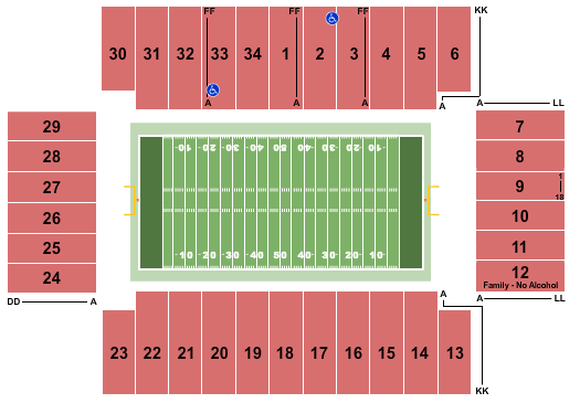 Fargodome Seating Chart: Football 2