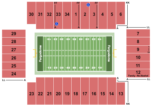 Fargodome Seating Chart: Football 2