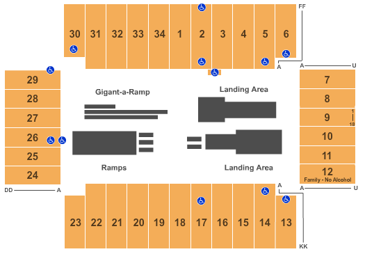 Fargodome Seating Chart: Nitro Circus