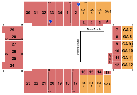 Fargodome Seating Chart: Rodeo with GA