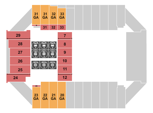 Fargodome Seating Chart: Wrestling GA/Reserved