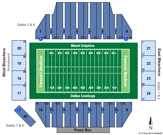 Fawcett Stadium Seating Chart
