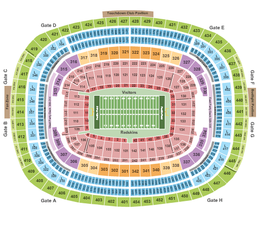 Fedex Field Seating Chart Football